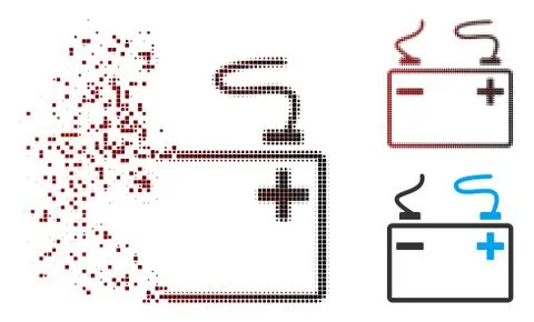 Dissolving Pixel Halftone Accumulator Icon Stock-Illustration