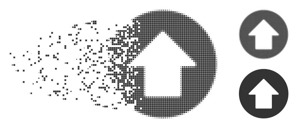 Dissolving Pixel Halftone Up Arrow Icon 库存插图