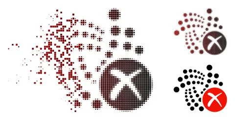 Dissolving Pixel Halftone Cancel Iota Icon Stock Illustration