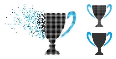 Dissolving Pixel Halftone Cup Icon Stockillustratie