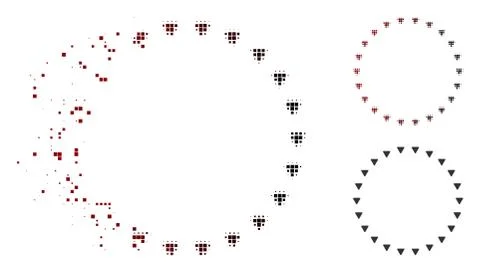 Dissolving Pixel Halftone Dotted Circle Icon イラスト素材