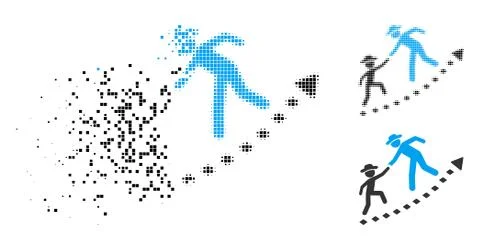 Dissolving Pixel Halftone Education Growth Icon Illustrazione stock