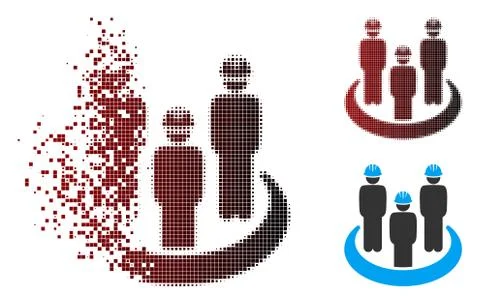 Dissolving Pixel Halftone Engineer Community Icon Stockillustratie
