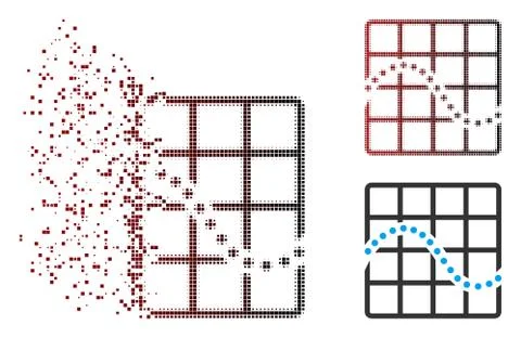 Dissolving Pixel Halftone Function Chart Icon 스톡 일러스트