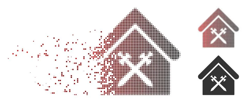 Dissolving Pixel Halftone Guard Office Icon Ilustración de archivo