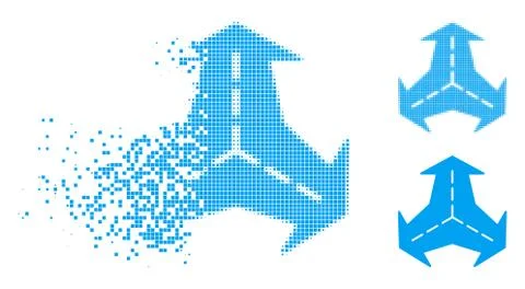 Dissolving Pixel Halftone Intersection Directions Icon Illustrazione stock