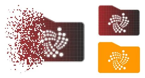 Dissolving Pixel Halftone Iota Folder Icon Stock Illustration