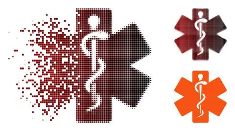 Dissolving Pixel Halftone Life Star Icon Stockillustratie