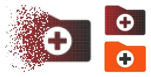 Dissolving Pixel Halftone Medical Folder Icon イラスト素材