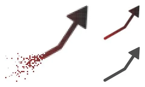 Dissolving Pixel Halftone Positive Trend Arrow Icon Ilustración de archivo
