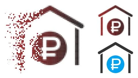 Dissolving Pixel Halftone Rouble Storage Icon Ilustración de archivo