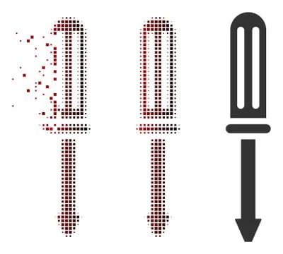 Dissolving Pixel Halftone Screwdriver Icon Stock Illustration