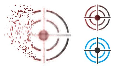 Dissolving Pixel Halftone Target Icon Stock Illustration