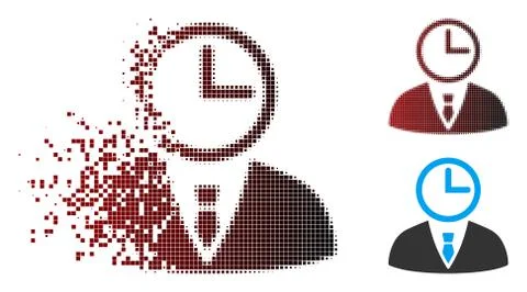 Dissolving Pixel Halftone Time Manager Icon Illustrazione stock