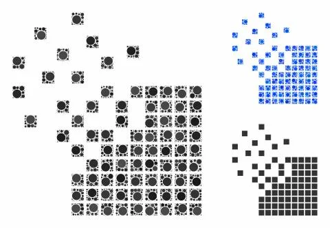 Dissolving pixel mosaic Composition Icon of Circle Dots Stock Illustration
