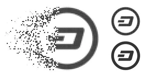 Dissolving Pixelated Halftone Dash Rounded Icon Ilustración de archivo