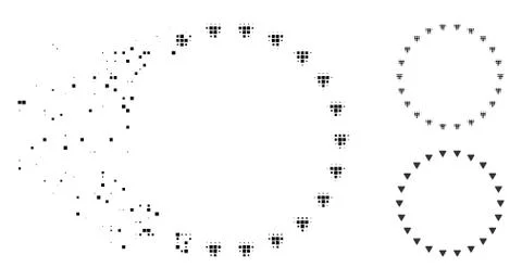 Dissolving Pixelated Halftone Dotted Circle Icon Ilustración de archivo