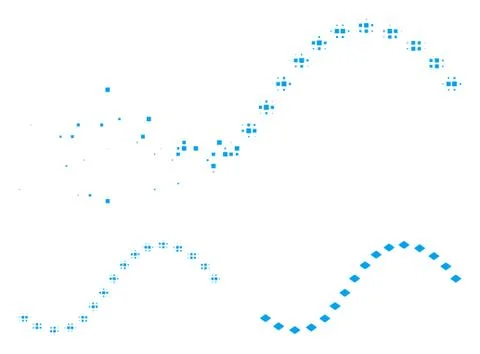 Dissolving Pixelated Halftone Dotted Function Line Icon Stock Illustration