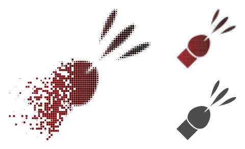 Dissolving Pixelated Halftone Ejaculation Icon Stock Illustration