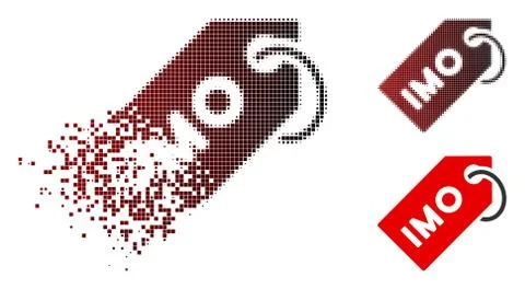 Dissolving Pixelated Halftone IMO Tag Icon 스톡 일러스트