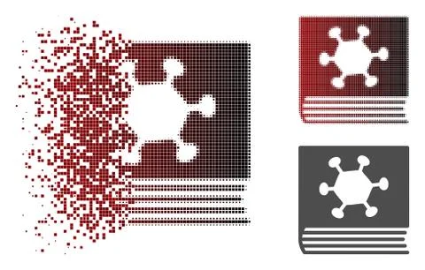 Dissolving Pixelated Halftone Parasite Encyclopedia Icon Illustrazione stock