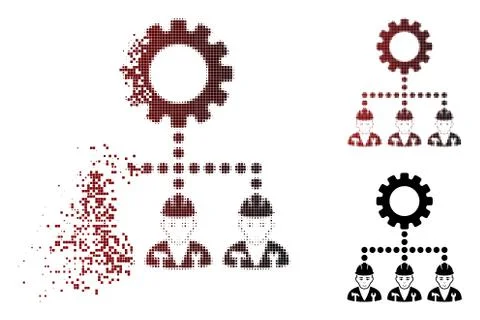 Dissolving Pixelated Halftone Service Staff Icon Illustrazione stock