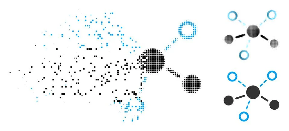 Dissolving Pixelated Halftone Structure Icon イラスト素材