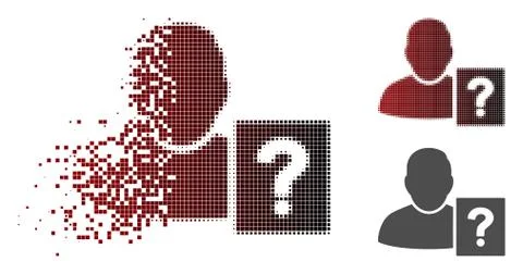 Dissolving Pixelated Halftone User Status Question Icon Ilustración de archivo