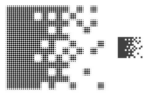 Dissolving Pixels Halftone Dotted Icon Illustrazione stock