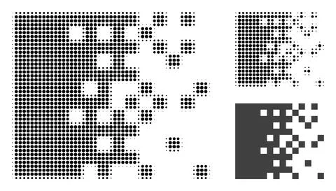 Dissolving Pixels Halftone Dotted Icon 스톡 일러스트