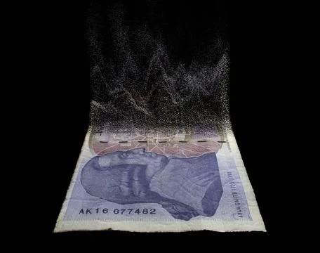 Dissolving Pound Cash Note Stock Illustration
