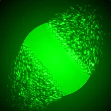 Dissolving sphere shape. green version. Stock Illustration