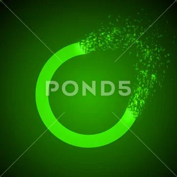 Dissolving torus shape. green version. イラスト素材
