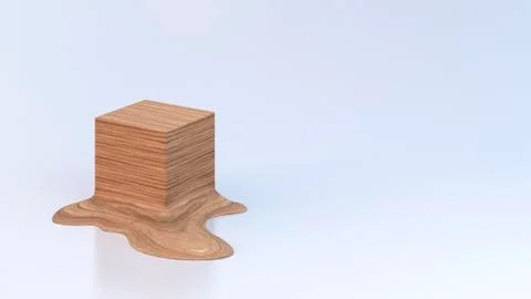 Dissolving wooden cube Stock Illustration