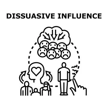 Dissuasive influence causing negative emotional impact concept Stock Illustration