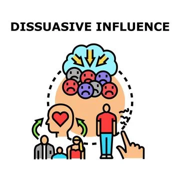 Dissuasive influence causing negative emotional impact concept Stock-Illustration