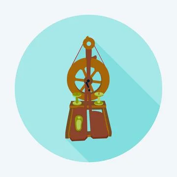 Distaff flat circle icon Stock Illustration