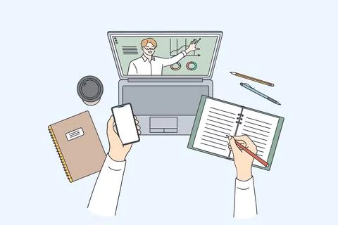 Distance and e-learning education concept 스톡 일러스트