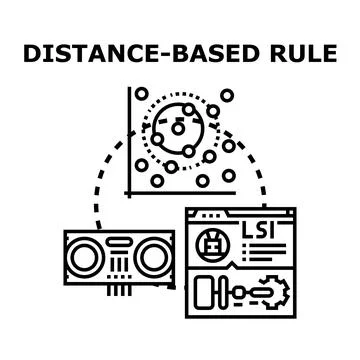 Distance based rule for data analysis and prediction Stock Illustration