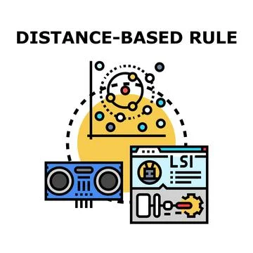 Distance based rule for data analysis and prediction Stock Illustration