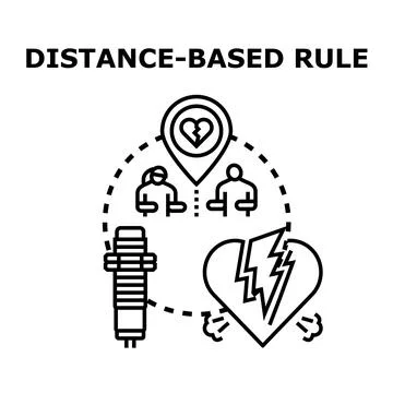 Distance based rule vector concept illustration Stock Illustration