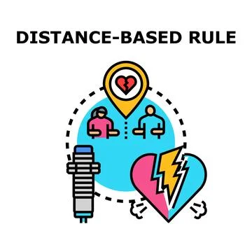 Distance based rule vector concept illustration Stock Illustration