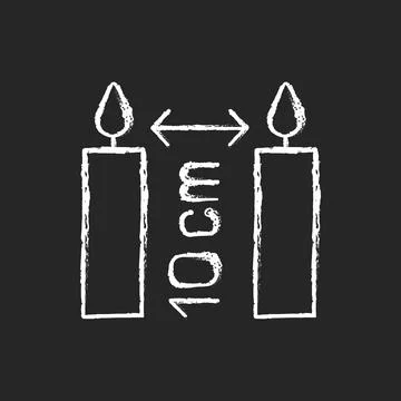 Distance between burning candles chalk white manual label icon Stockillustratie