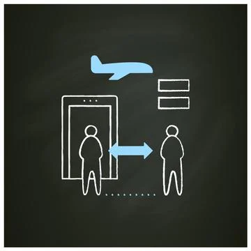 Distance between checkpoints chalk icon Stock Illustration
