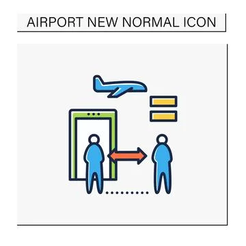 Distance between checkpoints color icon Stock Illustration