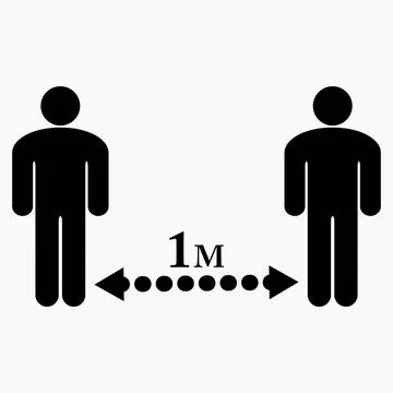 Distance between people icon. Coronavirus protection. Stock Illustration