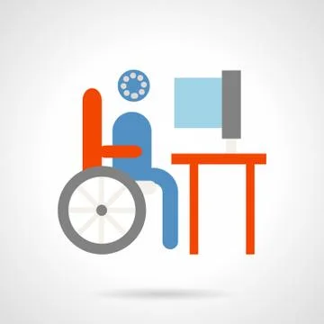 Distance education flat vector icon イラスト素材