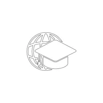 Distance education. flat vector icon Stock Illustration