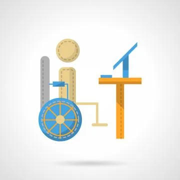 Distance education or job flat vector icon. Stock Illustration