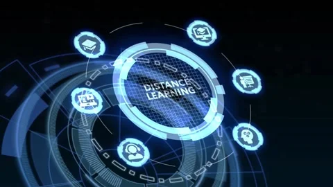 Distance education remote learning e-learning. Stock Footage 198299347